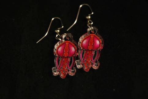 Red Jellyfish Charms